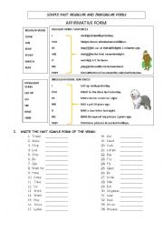 simple past - regular and irregular verbs