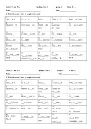 Spelling exercise for To the Top 4 coursebook