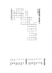 English Worksheet: Crossword - irregular verbs