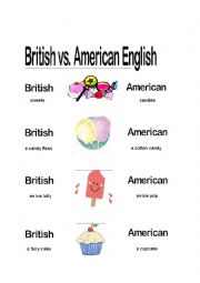 English Worksheet: British vs Ameican English 