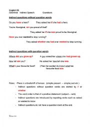 Indirect speech questions