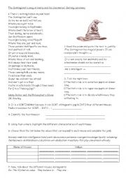 English Worksheet: The Sorting Hat in Harry Potter