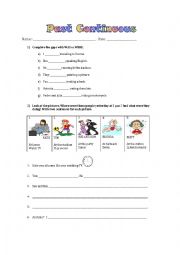 English Worksheet: Past continuous exercises