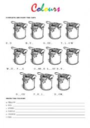 English Worksheet: COLOURS AND NUMBERS