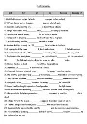 English Worksheet: linking words