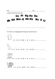 Alphabet worksheet Aa-Nn