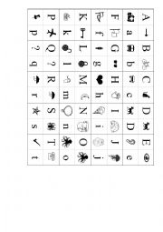 English Worksheet: Letters Flash Cards - with symbols