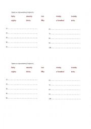 English Worksheet: Write in a right order (numbers)