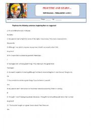 English Worksheet: Rephrasing - teenagers lives 3