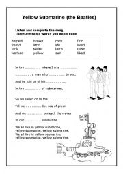 English Worksheet: Yellow submarine