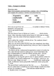 English Worksheet:  Transport in London 