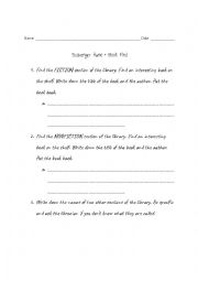 English Worksheet: Library Scavenger Hunt