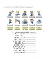 English Worksheet: Sports activities