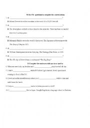 English Worksheet: WH Questions