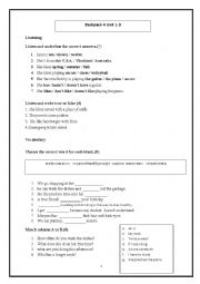 English Worksheet: back pack 4 unit 1-3