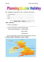 English Worksheet: Planning Easter Holiday