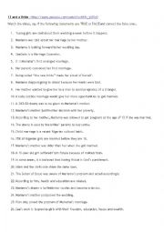 English Worksheet: 13 and a bride