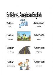 English Worksheet: British vs Ameican English 