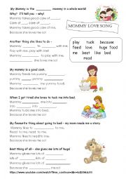 English Worksheet: mothers day song