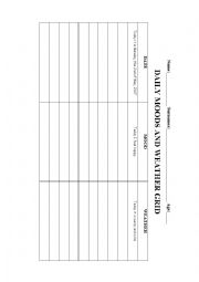 English Worksheet: Moods and Weather grid