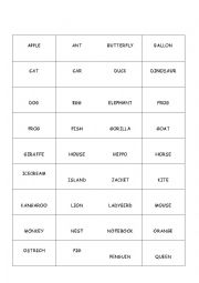 English Worksheet: ABC GUESSING GAME