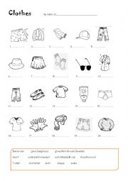 English Worksheet: clothes