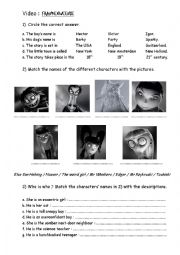 English Worksheet: Frankenweenie