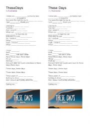 English Worksheet: These days, by Rudimental