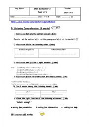 7th Form mid-term test 2