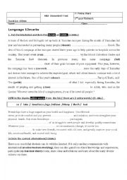 English Worksheet: Mid semester 2test 1