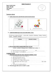 English Worksheet: Quiz related to the theme of health problems and hobbies