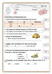 English Worksheet: Listening comprehension