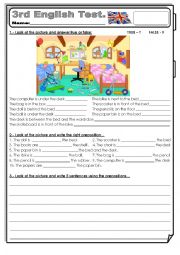 English Worksheet: Prepositions test 2