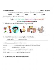 English Worksheet: Verbs of perception