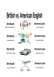 English Worksheet: British vs Ameican English 