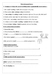English Worksheet: past and present tenses