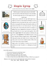 English Worksheet: Maple Syrup
