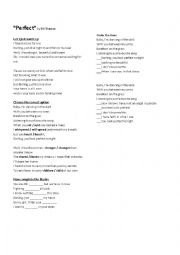 Perfect - Ed Sheeran - Lyrics worksheet