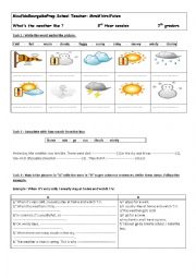 English Worksheet: Module 4/ Section 4 : Whats the weather like?  --7th Graders