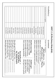 English Worksheet:   	Unit 2 Oxford Rooftops 3rd primary 