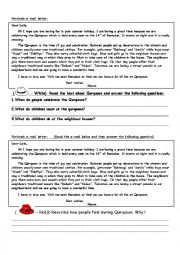 English Worksheet: Festivals (6 Hats)