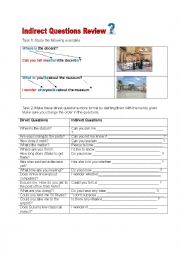 English Worksheet: indirect question worksheet