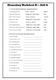 English Worksheet: Agreening and disagreeing