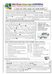 English Worksheet: Services Language activities 