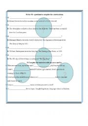 English Worksheet: WH Questions & used to