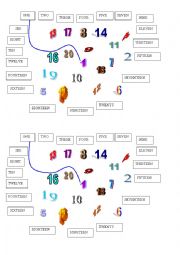 English Worksheet: NUMBERS