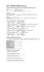 English Worksheet: Phrasal Verbs 