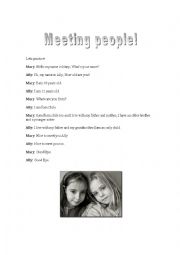English Worksheet: Meeting new friends