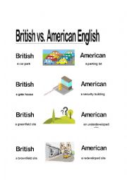 English Worksheet: British vs Ameican English 