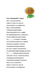 English Worksheet: parts of a plant